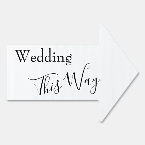 Black  White Wedding This Way Simple Arrow Sign