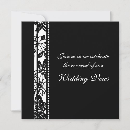 Black &amp; White Wedding Vow Renewal Invitations