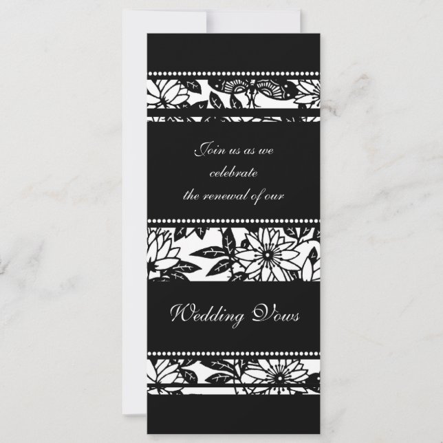 Black & White Wedding Vow Renewal Invitations (Front)