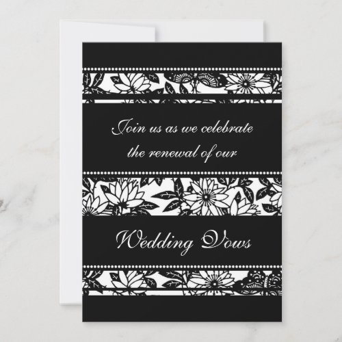Black &amp; White Wedding Vow Renewal Invitations