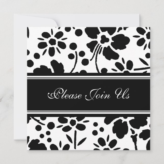 Black & White Wedding Vow Renewal Invitations (Front)