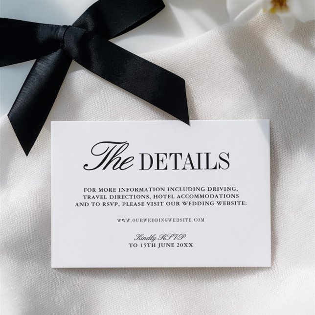 Black & White Wedding Website Enclosure Card (Black & White Wedding Website Enclosure Card)