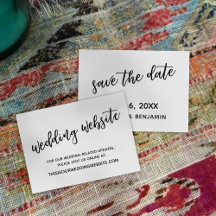 Black & White Wedding Website, Save the Date Card