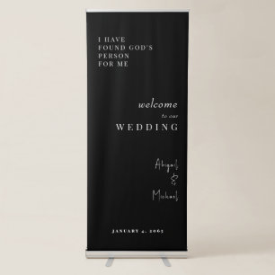 Black & White Wedding Welcome Retractable Banner