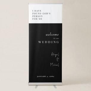 Black & White Wedding Welcome Retractable Banner
