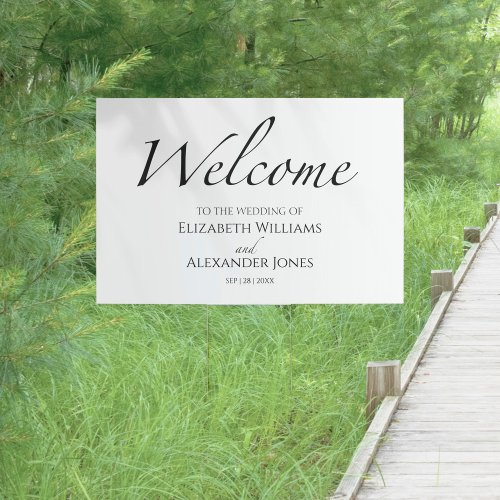 Black  White Wedding Welcome Yard Sign