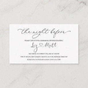 Black White Welcome to the Night Before Enclosure  Card