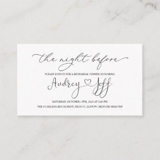 Black White Welcome to the Night Before Enclosure Card