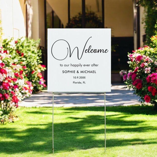 Black White Welcome Wedding Sign (Creator Uploaded)