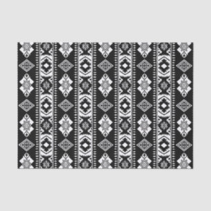 Black white Western pattern Tissue Paper