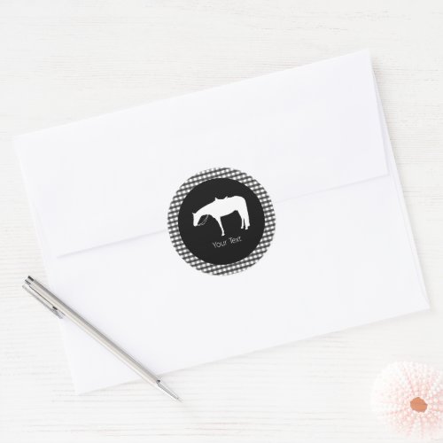 Black White Western Pleasure Horse Classic Round Sticker