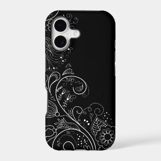 Black & White Whimsical Floral iPhone 5 Case
