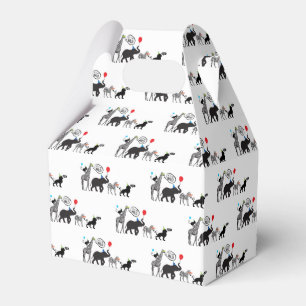 Black White Wild Party Animal Birthday Favor Boxes