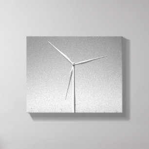 Black & White Wind Turbine in Oklahoma 8x10 Canvas Print