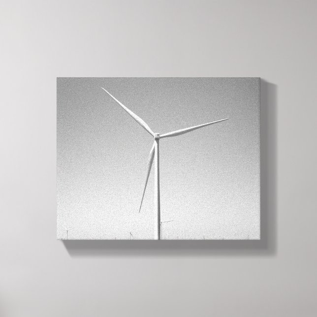 Black & White Wind Turbine in Oklahoma 8x10 Canvas Print (Front)