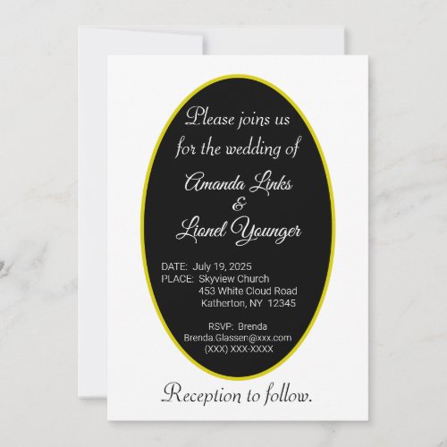 Black  White Window Wedding Invitation