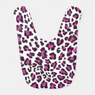 Black, White, Wine Leopard Print Bib