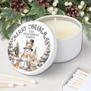 Black White Winter Christmas Mini Candle Favors