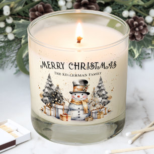 Black White Winter Christmas Scented Candle