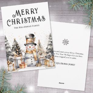 Black White Winter Elegant Christmas Holiday Card