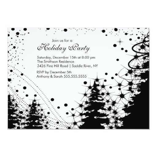 Black And White Christmas Party Invitations 4