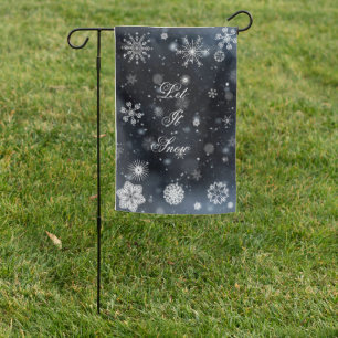 Black & White Winter snowflake garden flag
