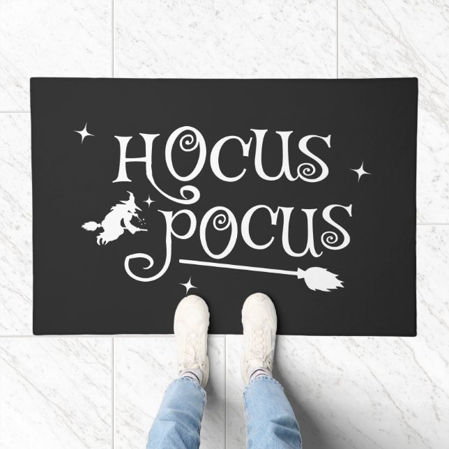 Black & White Witch Hocus Pocus Halloween  Doormat (Indoor)