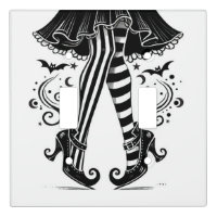Black & White Witch Legs Whimsical Halloween