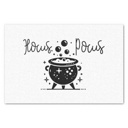 Black  White Witchy Cauldron Halloween Party Tissue Paper