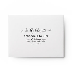 Black & White with Return Address Wedding RSVP Envelope