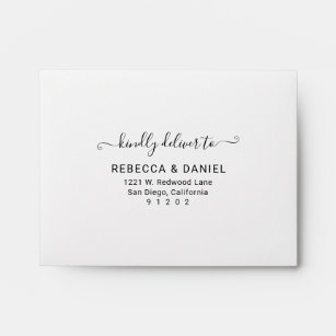 Black & White with Return Address Wedding RSVP Envelope