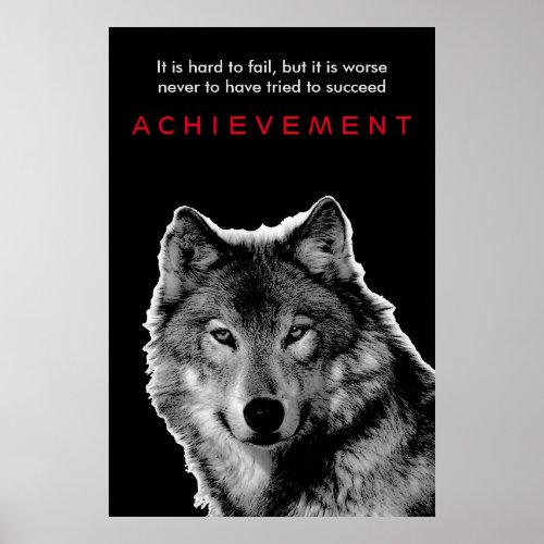 Black  White Wolf Achievement Poster