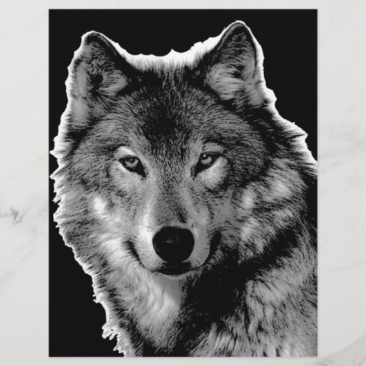 Black & White Wolf Artwork (Front)