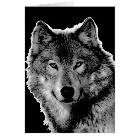 Black & White Wolf Artwork Cards (Front)
