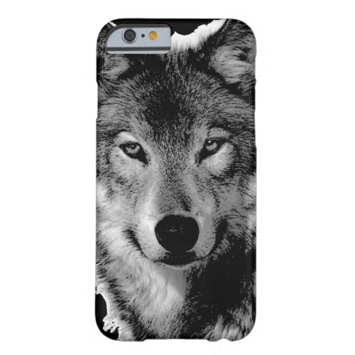 Black  White Wolf Artwork Barely There iPhone 6 Case