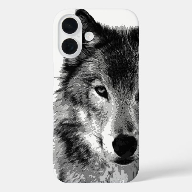 Black & White Wolf Artwork Case-Mate iPhone Case (Back)