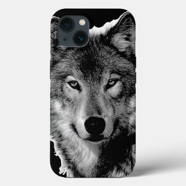 Black & White Wolf Artwork Case-Mate iPhone Case (Back)