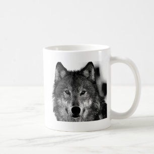 Black & White Wolf Artwork Coffee Mug