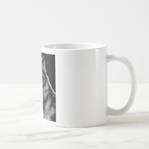 Black & White Wolf Artwork Coffee Mug
