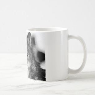 Black & White Wolf Artwork Coffee Mug