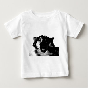 Black & White Wolf Baby T-Shirt