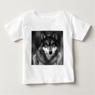 Black & White Wolf Baby T-Shirt