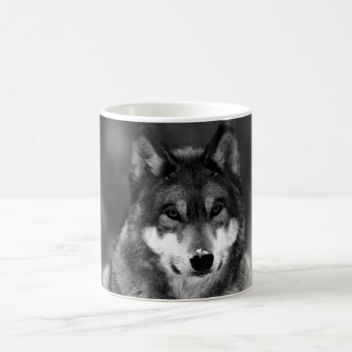 Black  White Wolf Coffee Mug