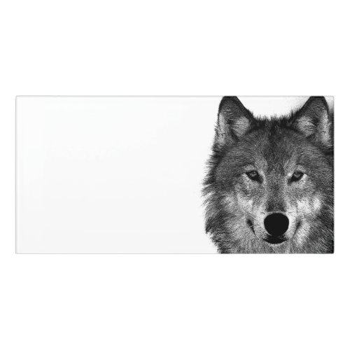 Black  White Wolf Eye Artwork Door Sign