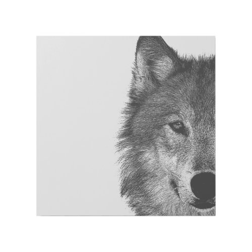 Black  White Wolf Eye Artwork Gallery Wrap