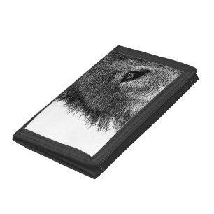 Black & White Wolf Eye Artwork Tri-fold Wallet