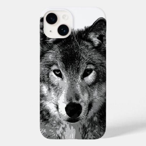 Black  White Wolf Eyes Case_Mate iPhone 14 Case