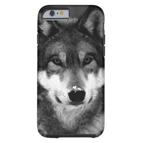 Black  White Wolf Eyes Tough iPhone 6 Case