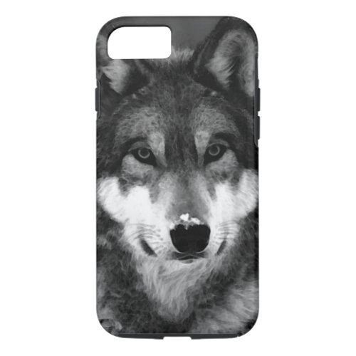 Black  White Wolf Eyes iPhone 87 Case
