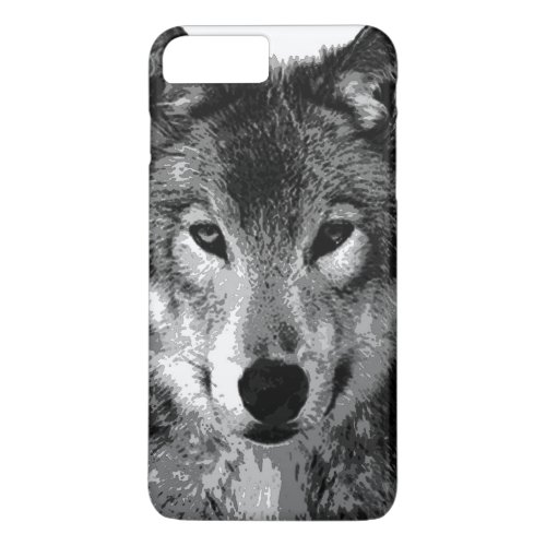 Black  White Wolf Eyes iPhone 7 Plus Case